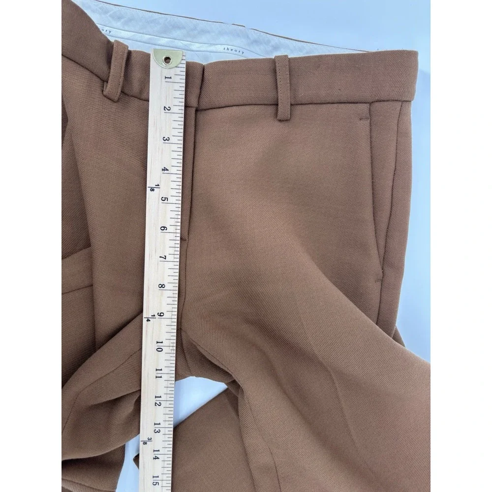 Theory Pants Womens 2 Wool Blend Wide Leg Dress Career Made In‎ USA Preppy Chic